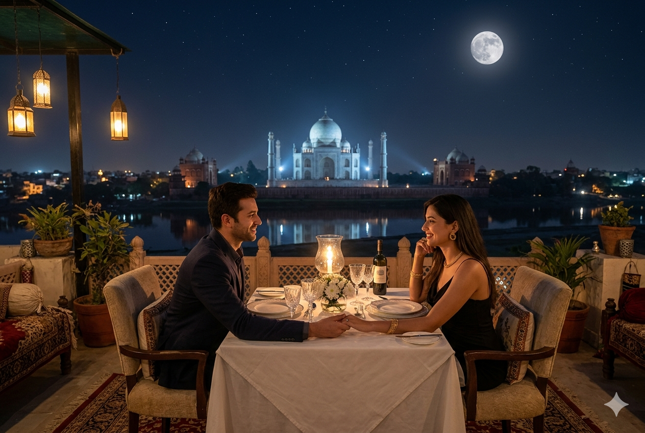 Dining with a View of the Taj Mahal Tour
