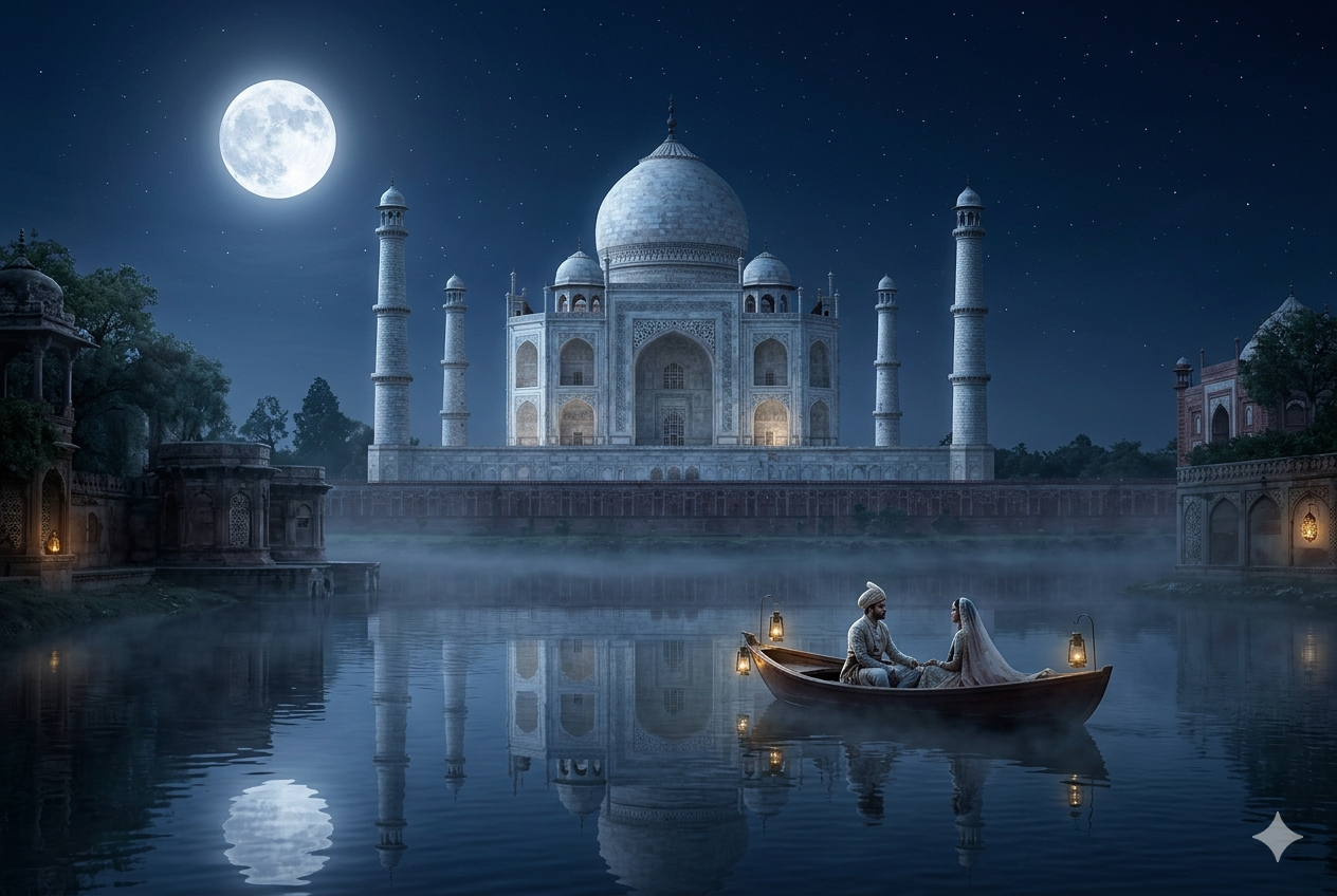 The Taj Mahal under the Moonlight Tour